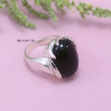 Nhẫn Bạc Nữ Phong Thủy Đá Đen N2409040117