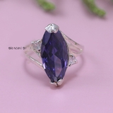 Nhẫn Bạc Nữ Phong Thủy Đá Tím N2409060013