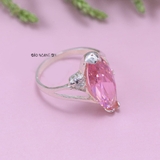 Nhẫn Bạc Nữ Phong Thủy Đá Hồng N2409060011