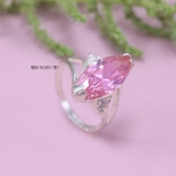 Nhẫn Bạc Nữ Phong Thủy Đá Hồng N2409060011