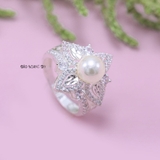 Nhẫn Bạc Nữ Ngọc Trai Hình Bông Hoa N2409060068
