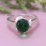 Nhẫn Bạc Nữ Phong Thủy Đá Xanh Ngọc N2409060031