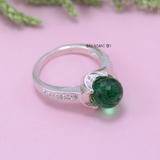 Nhẫn Bạc Nữ Phong Thủy Đá Xanh Ngọc N2409060031