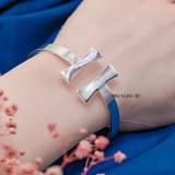 Vòng tay bạc nữ mặt vòng hình chữ H cách điệu V2409090010