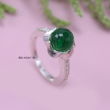 Nhẫn Bạc Nữ Phong Thủy Đá Xanh Ngọc N2409060031