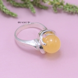 Nhẫn Bạc Nữ Phong Thủy Đá Vàng N2409060034