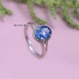 Nhẫn Bạc Nữ Phong Thủy Đá Xanh Dương N2409060005