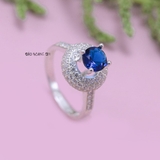 Nhẫn Bạc Nữ Phong Thủy Đá Xanh Dương N2409050026