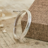 Vòng tay bạc nữ bản vừa thiết kế mặt võng rãnh hoạ tiết đơn giả kết hợp đính đá nhẹ nhàng V2409090011