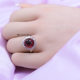 Nhẫn Bạc Nữ Phong Thủy Đá Đỏ N2409040103