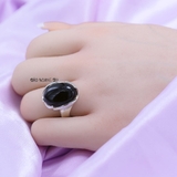 Nhẫn Bạc Nữ Phong Thủy Đá Đen N2409040117