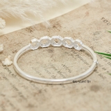 Vòng tay bạc nữ mặt vòng được thiết kế dẫy chữ X đính đá V2409050028