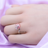 Nhẫn Bạc Nữ Ngọc Trai Hình Chiếc Lá