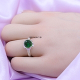 Nhẫn Bạc Nữ Phong Thủy Đá Xanh Ngọc N2409060031