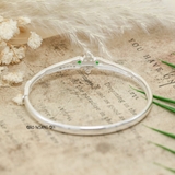 Vòng tay bạc nữ mặt vòng hình ánh sao đính đá trắng điểm đá xanh tạo điểm nhấn V2409050026