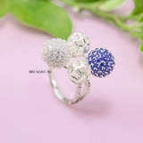 Nhẫn Bạc Nữ Quả Cầu Đính Đá 2 Màu N2409060051