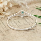 Vòng tay bạc nữ mặt vòng hình hoa nhuỵ hoa đính đá màu xanh da trời V2409050036