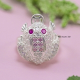 Nhẫn Bạc Nữ Cóc Ngậm Kim Tiền Tài Lộc Đính Đá Sang Trọng N2409030005