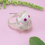 Nhẫn Bạc Nữ Cóc Ngậm Kim Tiền Tài Lộc Đính Đá Sang Trọng N2409030005
