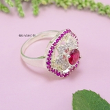 Nhẫn Bạc Nữ Phong Thủy Đá Hồng N2409040104