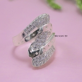 Nhẫn Bạc Nữ Bản To Thiết Kế Đính Đá Sang Trọng  N2409020119