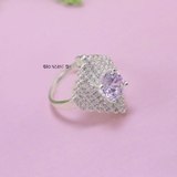Nhẫn Bạc Nữ Thiết Kế Hình Quả Trám Đính Đá Sang Trọng  N2409020113