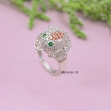 Nhẫn Bạc Nữ Cóc Ngậm Kim Tiền Tài Lộc Đính Đá Sang Trọng N2409030006