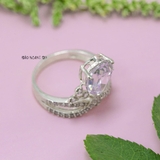 Nhẫn Bạc Nữ Phong Thủy Đá Trắng Hình Vương Miện N2409060017