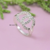 Nhẫn Bạc Nữ Thiết Kế Chữ X Đính Đá Sang Trọng  N2409020049
