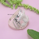 Nhẫn Bạc Nữ Thiết Kế Hình Chữ X Đính Đá Sang Trọng  N2409020099