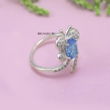 Nhẫn Bạc Nữ Phong Thủy Đá Xanh Dương Hình Cánh Bướm N2409060006