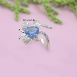 Nhẫn Bạc Nữ Phong Thủy Đá Xanh Dương Hình Cánh Bướm N2409060006