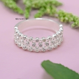 Nhẫn Bạc Nữ Trơn Đính Đá N2408270010