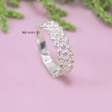 Nhẫn Bạc Nữ Trơn Đính Đá N2408270010