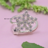 Nhẫn Bạc Nữ Thiết Kế Đính Đá Hình Bông Hoa 5 cánh N2409020068