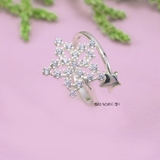 Nhẫn Bạc Nữ Thiết Kế Đính Đá Hình Bông Hoa 5 cánh N2409020068