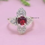 Nhẫn Bạc Nữ Phong Thủy Đá Đỏ N2409040106