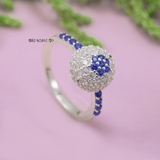 Nhẫn Bạc Nữ Trơn Ít Đá Thiết Kế Hình Cầu N2408250052