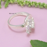 Nhẫn Bạc Nữ Trơn Hình Trăng Và Hoa Sáng Tạo N2408260050