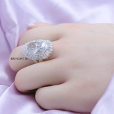 Nhẫn Bạc Nữ Thiết Kế Đính Đá Hình Oval Sang Trọng  N2409020112