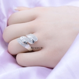 Nhẫn Bạc Nữ Bản To Thiết Kế Đính Đá Sang Trọng  N2409020119