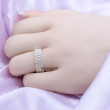 Nhẫn Bạc Nữ Trơn Đính Đá N2408270010