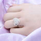 Nhẫn Bạc Nữ Thiết Kế Hình Trái Tim Đính Đá Sang Trọng  N2409020111