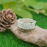 Nhẫn Bạc Nữ Trơn Đính Đá N2408270010