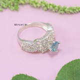 Nhẫn Bạc Nữ Phong Thủy Đá Xanh Dương N2409060010