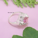 Nhẫn Bạc Nữ Phong Thủy Đá Hồng N2409040083
