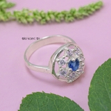 Nhẫn Bạc Nữ Phong Thủy Đá Xanh Dương N2409060002