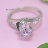 Nhẫn Bạc Nữ Hình Bông Hoa Đính Đá Sang Trọng N2409010009