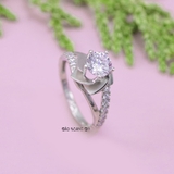Nhẫn Bạc Nữ Hình Bông Hoa Đính Đá Sang Trọng N2409010009