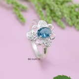 Nhẫn Bạc Nữ Phong Thủy Đá Xanh Dương N2409050029